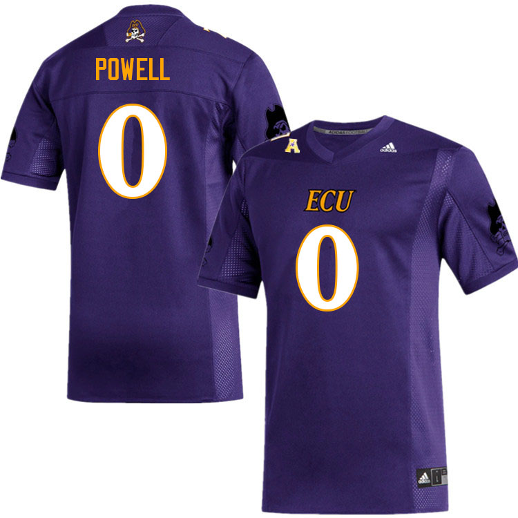 Men #0 Juan Powell ECU Pirates College Football Jerseys Sale-Purple - Click Image to Close